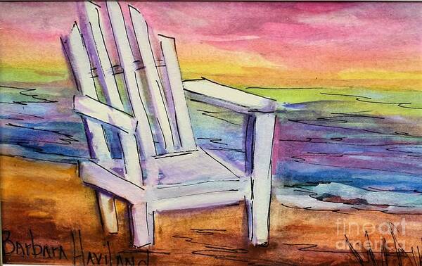 Chair Poster featuring the painting Watercolor White Chair by Barbara Haviland