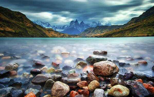 Scenics Poster featuring the photograph Cuernos Del Paine #1 by Thienthongthai Worachat