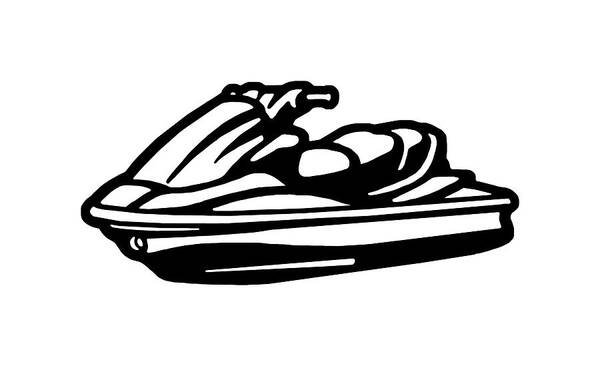 Archive Poster featuring the drawing Jet Ski #1 by CSA Images