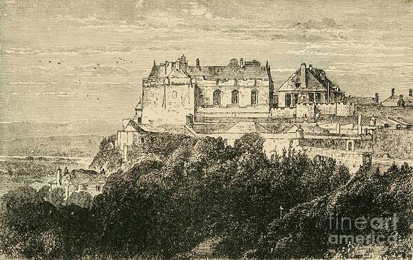 Engraving Poster featuring the drawing Stirling Castle #1 by Print Collector
