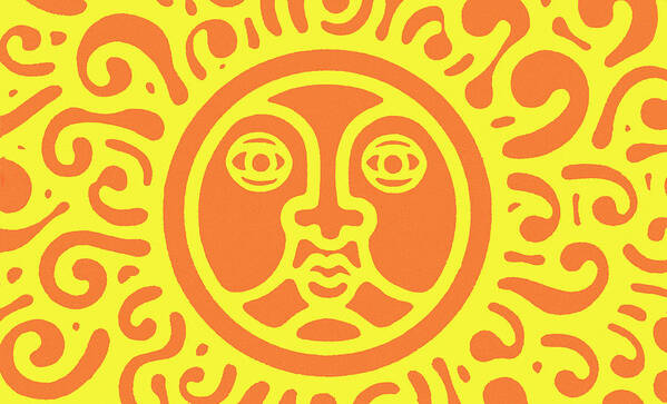 Beach Poster featuring the drawing Sun #103 by CSA Images