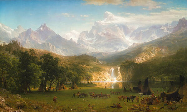 West Poster featuring the painting The Rocky Mountains, Lander's Peak #17 by Albert Bierstadt