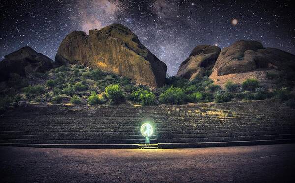 Fine Art Poster featuring the photograph Arizona Night Time Aurora by Anthony Giammarino