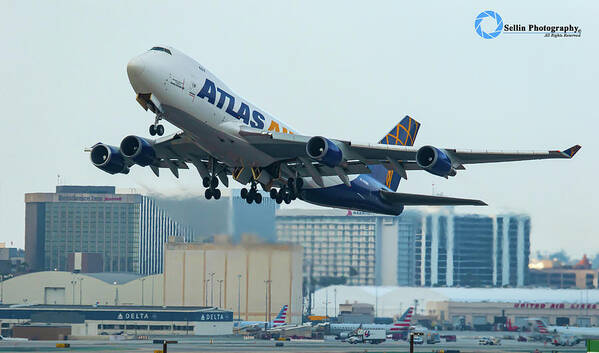 2019 Poster featuring the photograph Atlas Air Departure by Frank Sellin