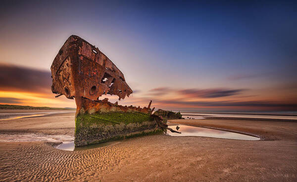 Beach Poster featuring the photograph Baltray Ship Wreck by Peter Krocka
