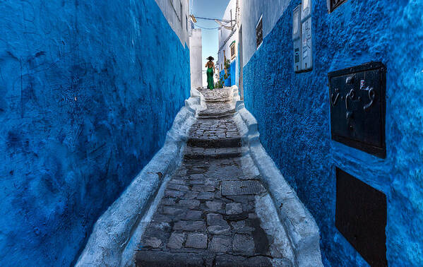Blue Poster featuring the photograph Blue Alley by Jois Domont ( J.l.g.)
