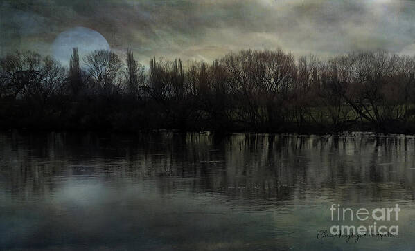 Monotone Poster featuring the photograph Blue Moon River by Chris Armytage