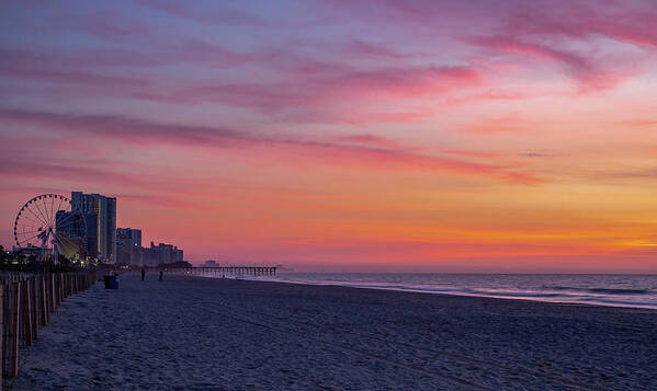 Beach Poster featuring the photograph Boardwalk Sunrise by David Palmer