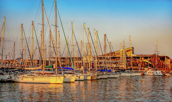 Barcelona Poster featuring the photograph Boats of Barcelona by Marcy Wielfaert