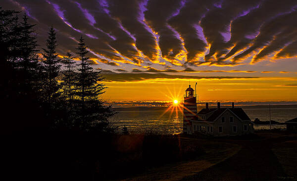 Sunrise Poster featuring the photograph Brilliant Sunrise At West Quoddy by Marty Saccone