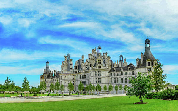 Loire Valley Poster featuring the photograph Chateau Chambord Panorama by Marcy Wielfaert