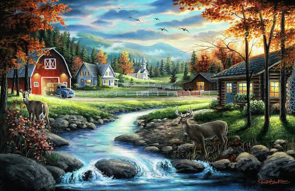 Country Living Poster featuring the painting Country Living by Chuck Black