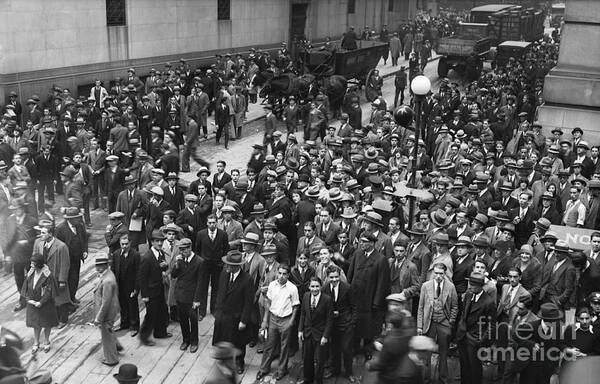 Trading Poster featuring the photograph Crowd On Street Ny Stock Market by Bettmann