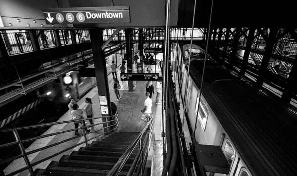 Subway Poster featuring the photograph Downtown Platform, Lexington Ave Line at 14th St-Union Square St by Steve Ember