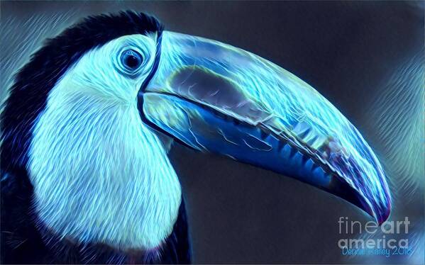 Toucan Poster featuring the digital art Electric Toucan by Denise Railey