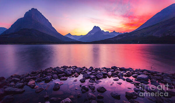 Sunset Poster featuring the photograph Glacier National Park by Larry Mcmillian