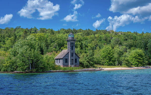 Grand Island East Channel Lighthouse Poster featuring the photograph Grand Island East Channel Lighthouse by Gary McCormick