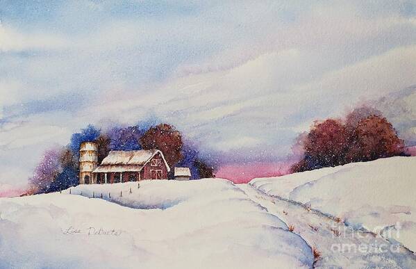 Snow Scene Poster featuring the painting Long Road Home by Lisa Debaets