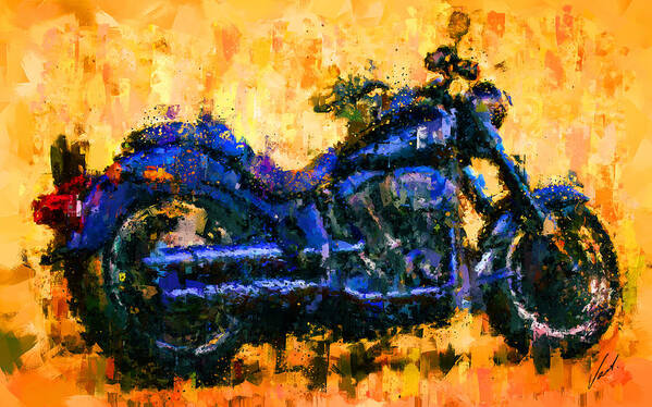  Impressionism Poster featuring the painting Harley Davidson Fat Boy by Vart Studio