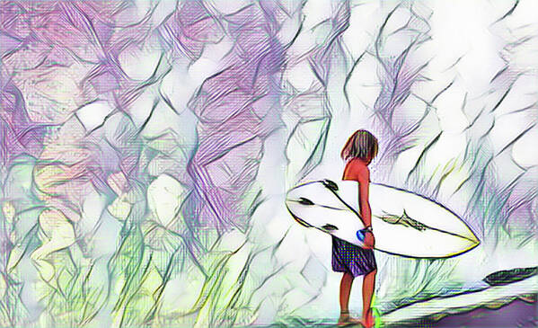 Surf Poster featuring the digital art Ka Nalu Nui Loa by Don J Gray