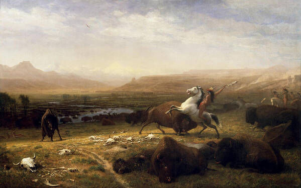 Bufalo Poster featuring the painting Last of the Buffalo Hunt by Troy Caperton