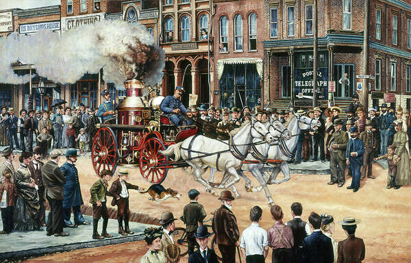 Main Street Spectacle Poster featuring the painting Main Street Spectacle by Les Ray