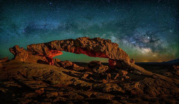 Milky Way Poster featuring the photograph Milky Way Arch in Escalante by Michael Ash