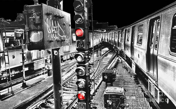 Impression Poster featuring the photograph Myrtle Avenue Crossover - A New York City Subway Impression by Steve Ember