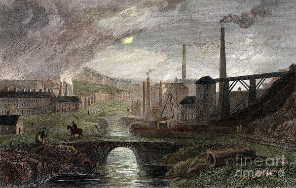 Horse Poster featuring the drawing Nant-y-glow Iron Works, Monmouthshire by Print Collector
