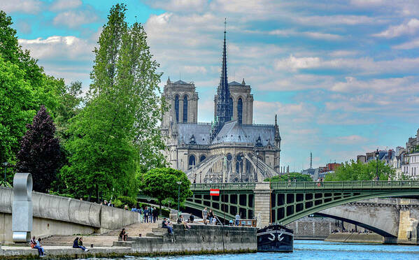 Notre Dame Poster featuring the photograph Notre Dame, Paris Beauty by Marcy Wielfaert