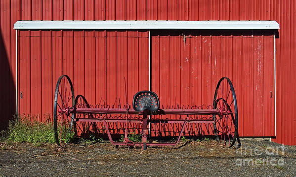 Agriculture Poster featuring the photograph Old Hay Rake by Mark Miller