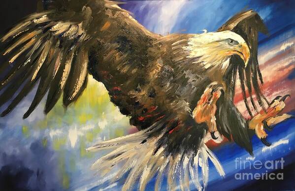 America Poster featuring the painting Our Eagle by Alan Metzger
