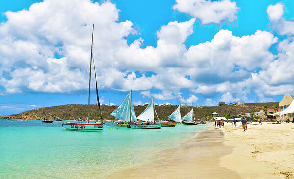 Sailboats Poster featuring the photograph Picture Perfect Day for Sailing in Anguilla by Ola Allen