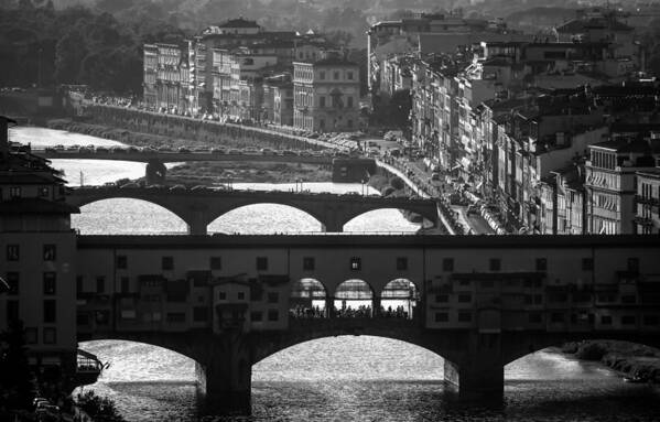 Firenze Poster featuring the photograph Ponte Vecchio. by Miguel Silva
