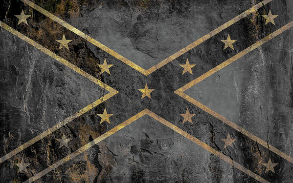 Rebel Flag Black And White Poster featuring the digital art Rebel Flag Black and White by Randy Steele