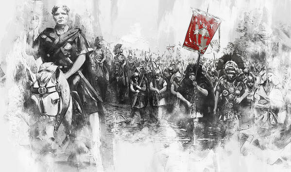 Roman Poster featuring the painting Roman Legion - 43 by AM FineArtPrints