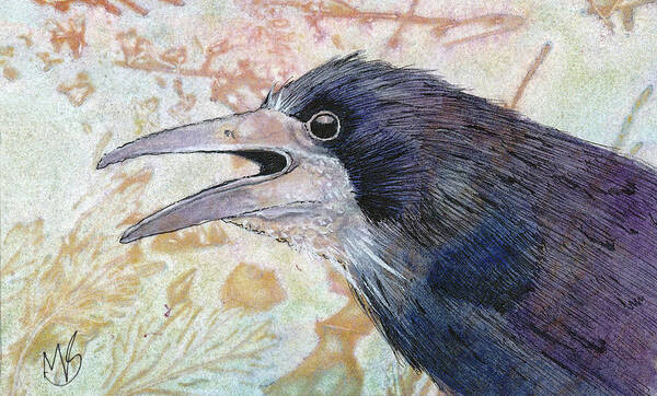 Corvid Poster featuring the painting Rook by Marie Stone-van Vuuren