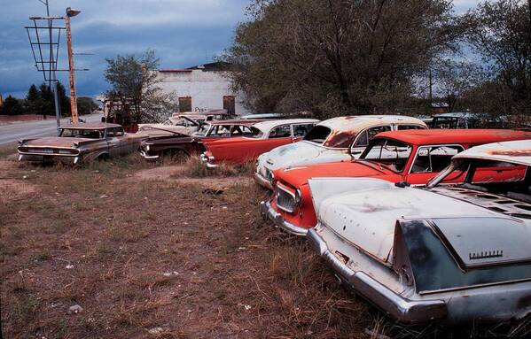 New Mexico Poster featuring the photograph Rusted Cars In New Mexico by Jim Steinfeldt
