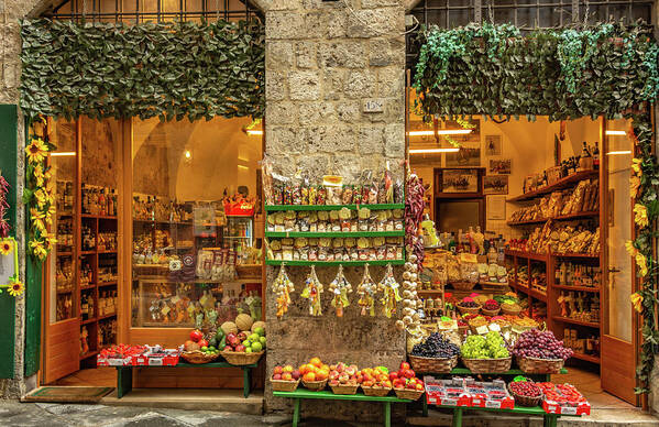 Siena Poster featuring the photograph Siena Market by Marcy Wielfaert