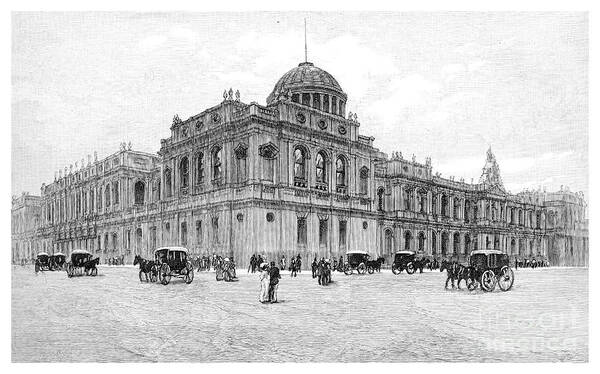 Engraving Poster featuring the drawing The Law Courts, Melbourne, Victoria by Print Collector
