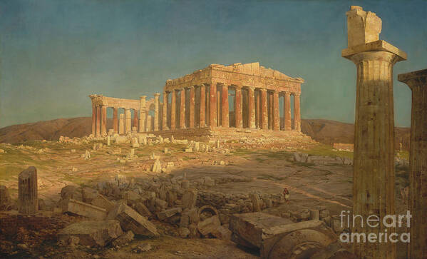 Oil Painting Poster featuring the drawing The Parthenon by Heritage Images