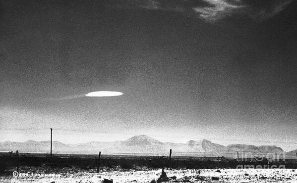 1950-1959 Poster featuring the photograph Ufo Flying Over New Mexico by Bettmann