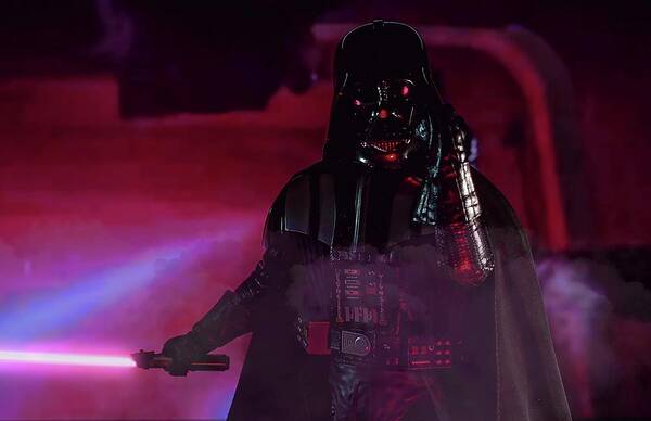 Darth Vader Poster featuring the digital art Vader Attacks by Jeremy Guerin
