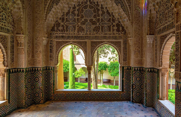 Alhambra Poster featuring the photograph Windows of the Alhambra by Douglas Wielfaert