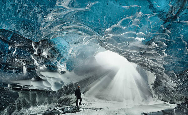 Ice Cave Poster featuring the photograph Wintertime Love by Lior Yaakobi