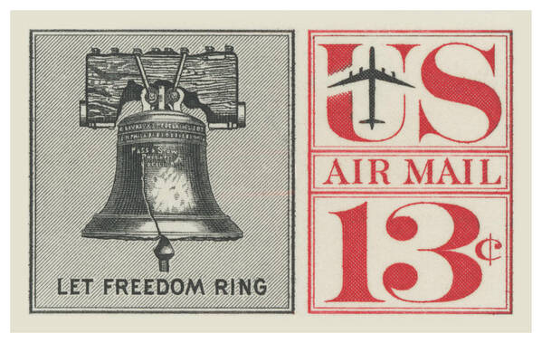 1961 Poster featuring the digital art 1961 Let Freedom Ring Stamp by Greg Joens