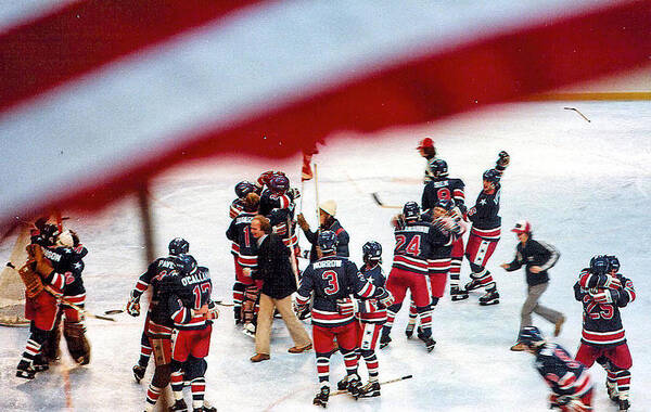 Hockey Poster featuring the photograph 1980 Olympic Hockey Miracle On Ice Team by Russ Considine