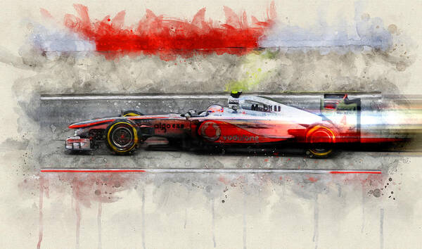 Formula 1 Poster featuring the digital art 2011 McLaren F1 by Geir Rosset