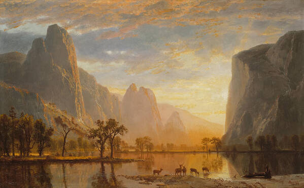 Yosemite Poster featuring the painting Yosemite Valley by Albert Bierstadt by Mango Art