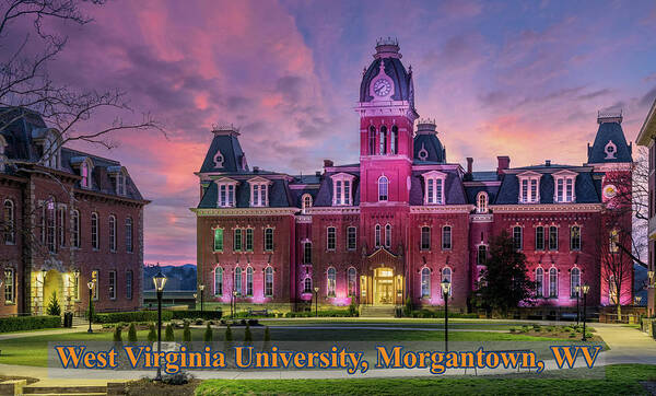 Graduation Poster featuring the photograph Woodburn Hall at West Virginia University in Morgantown WV #8 by Steven Heap